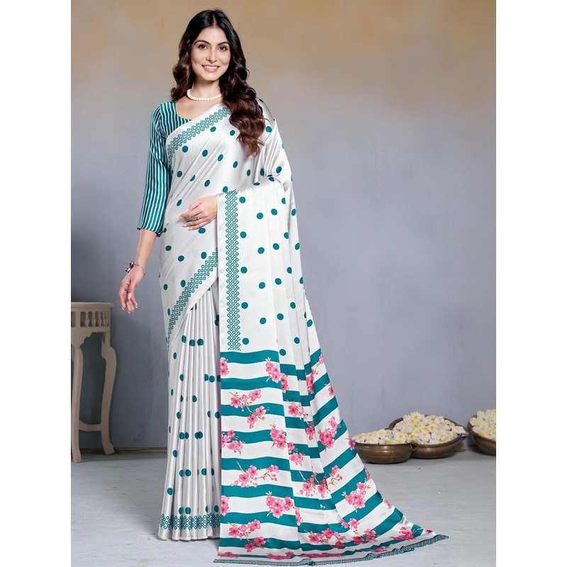 Garden Vareli Polka Dot Pure Crepe Saree