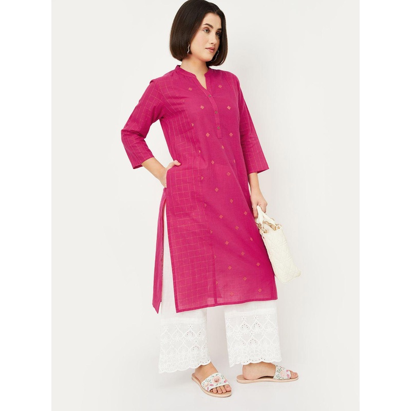 max Women Geometric Mirror Work Kurta