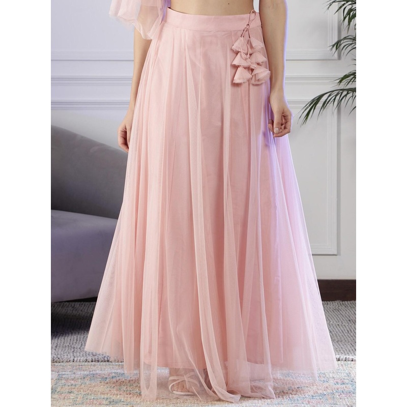 NEUDIS Flared Soft Net Maxi Lehenga Skirt