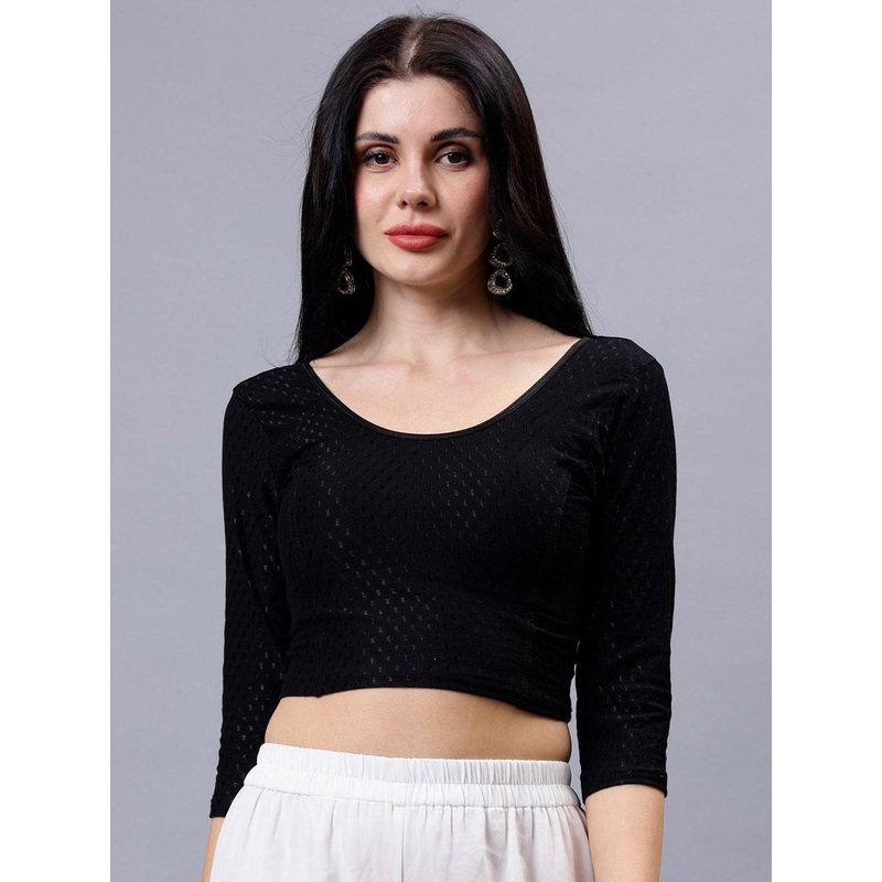 Plus Size Woven Design Saree Blouse