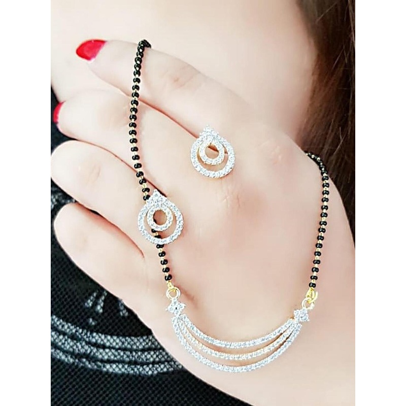 Sangria Stone-Studded & Beaded Mangalsutra