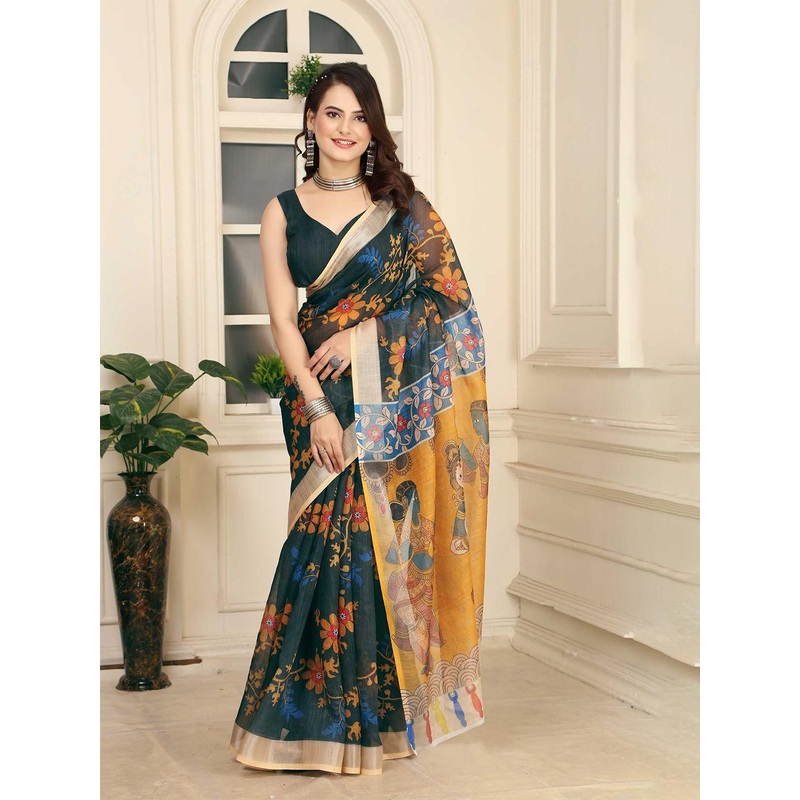 Sidhidata Floral Printed Zari Saree