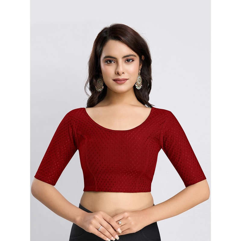 Trendmalls Woven Design Stitched Saree Blouse