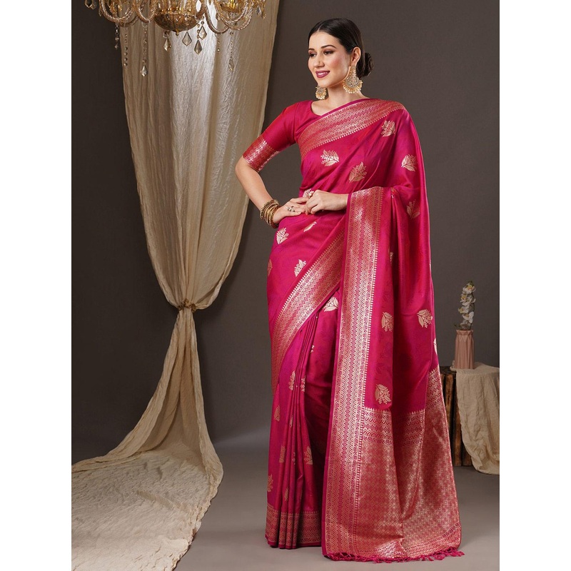 Anouk Woven Design Zari Silk Blend Banarasi Saree