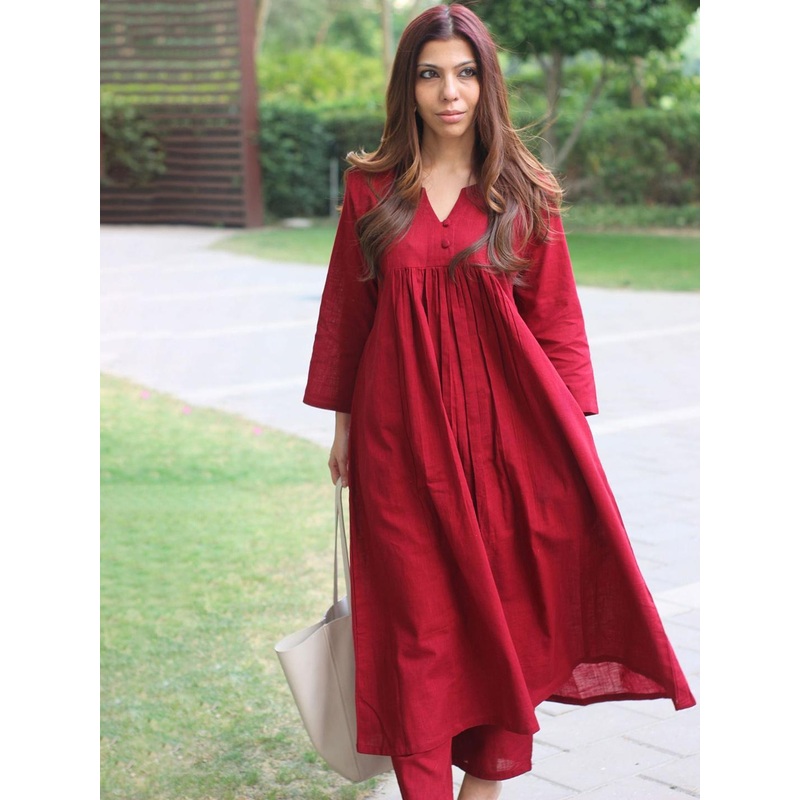 GoSriKi Women Regular A-Line Kurta With Trousers