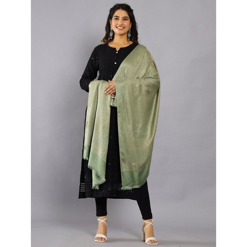 HANDICRAFT PALACE Ethnic Motifs Woven Design Woollen shawl