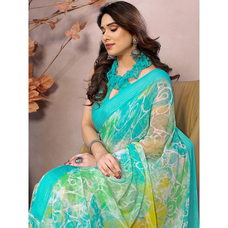 HERE&NOW Printed Pure Georgette Saree