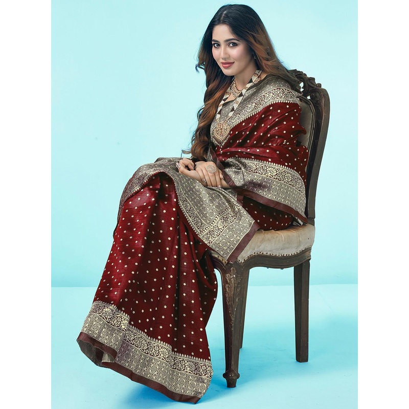 KALINI Ethnic Motifs Zari Art Silk Banarasi Saree