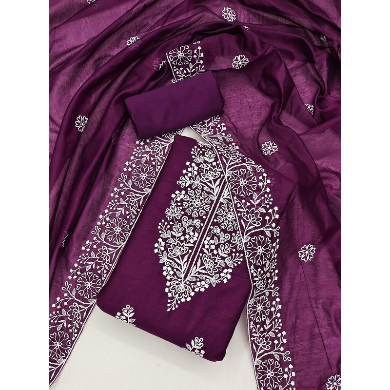 KALINI Floral Embroidered Unstitched Dress Material