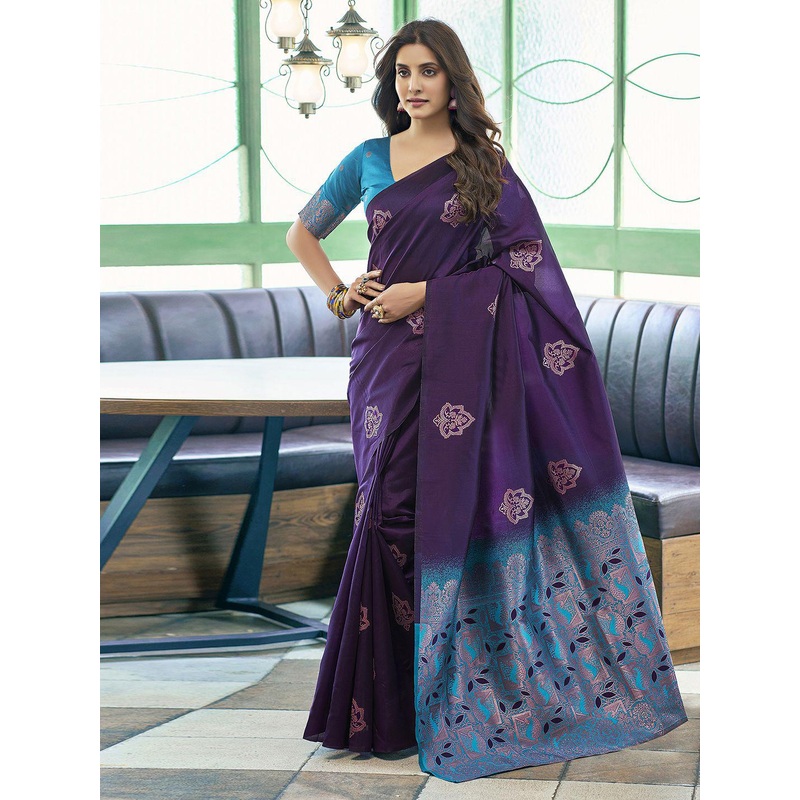 KALINI Floral Zari Silk Blend Saree