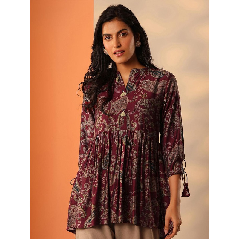 Libas Women Printed Mandarin Collar Tunic