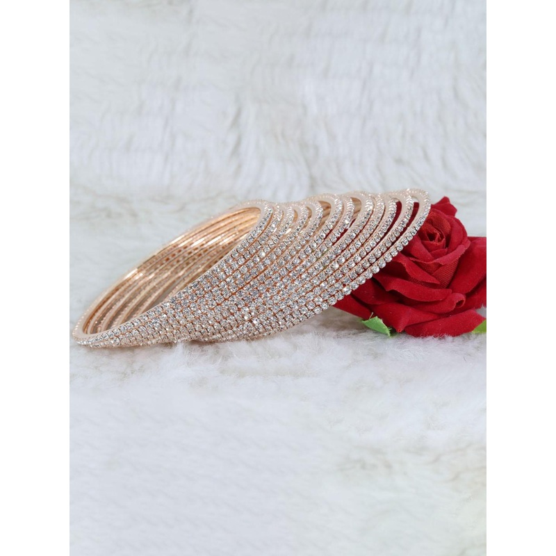 NMII Set of 12 Gold-Plated Stone-Studded Bangles