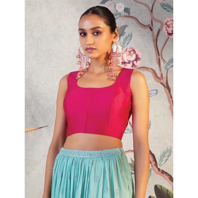 Soch Women Pink Solid Saree Blouse