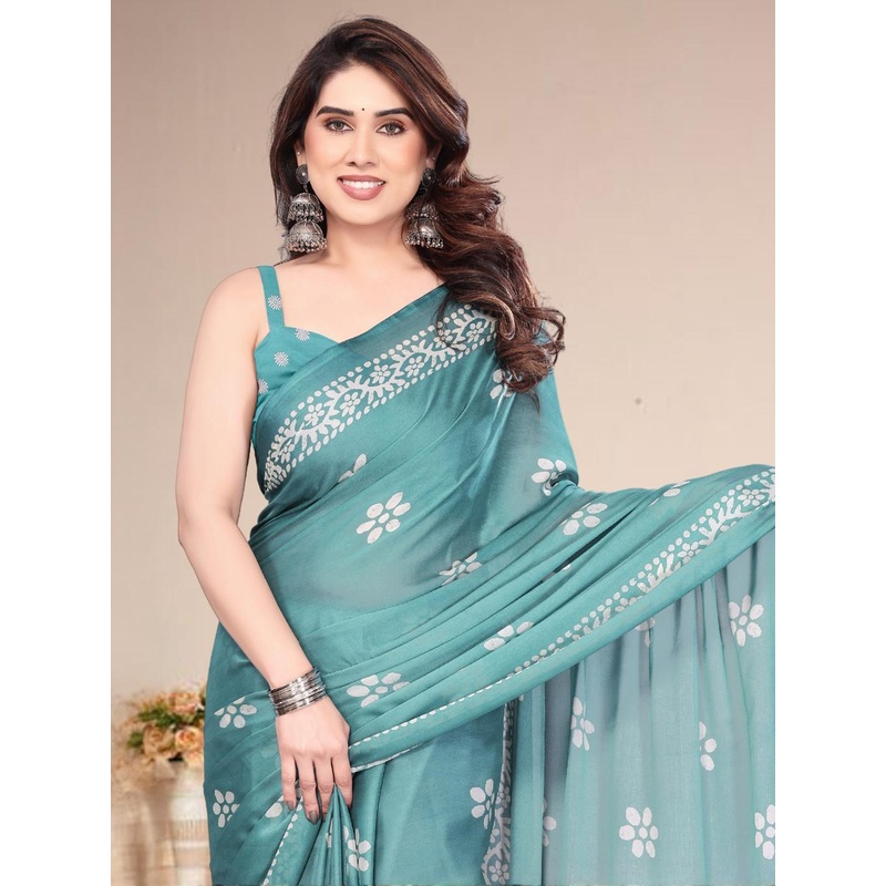 SUPERLAXMI Floral Pure Chiffon Saree