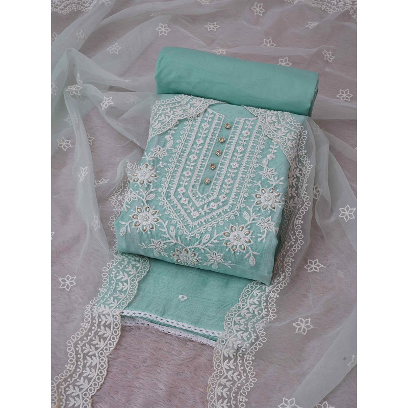 TAVAS Floral Embroidered Unstitched Dress Material