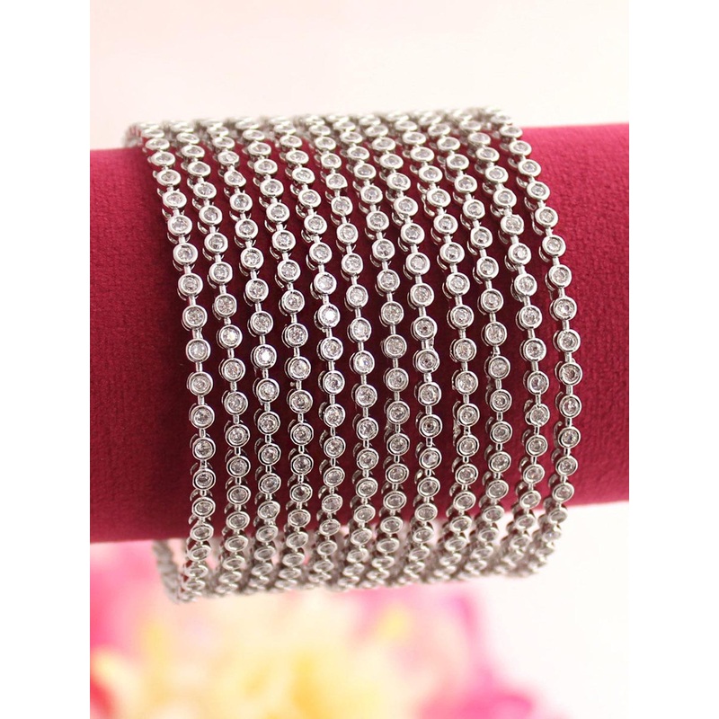 The Pari Set Of 12 Gold-Plated AD-Studded Bangles