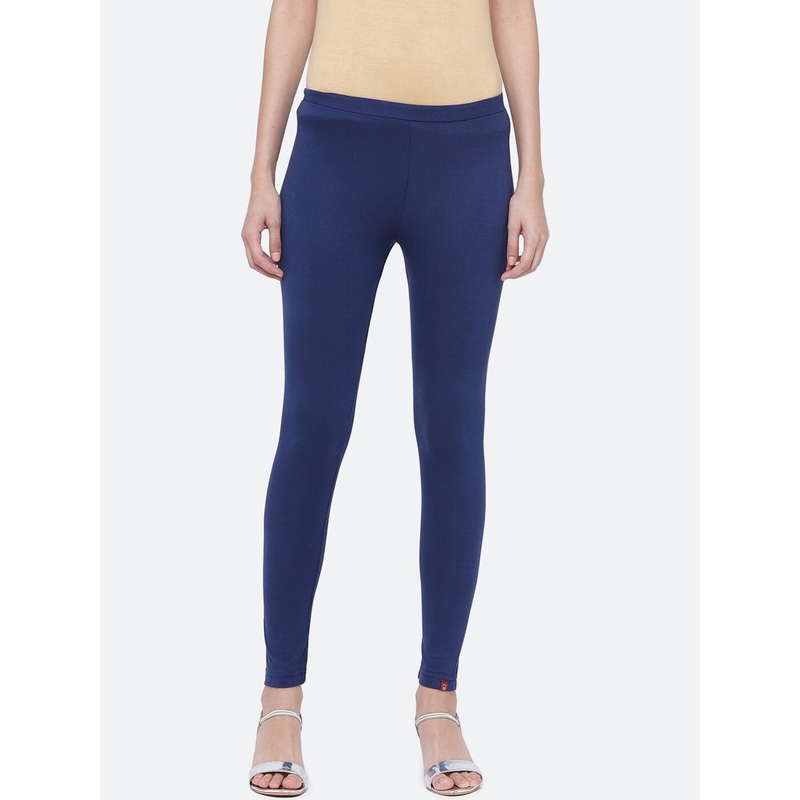 Biba Women Navy Blue Solid Ankle-Length Leggings