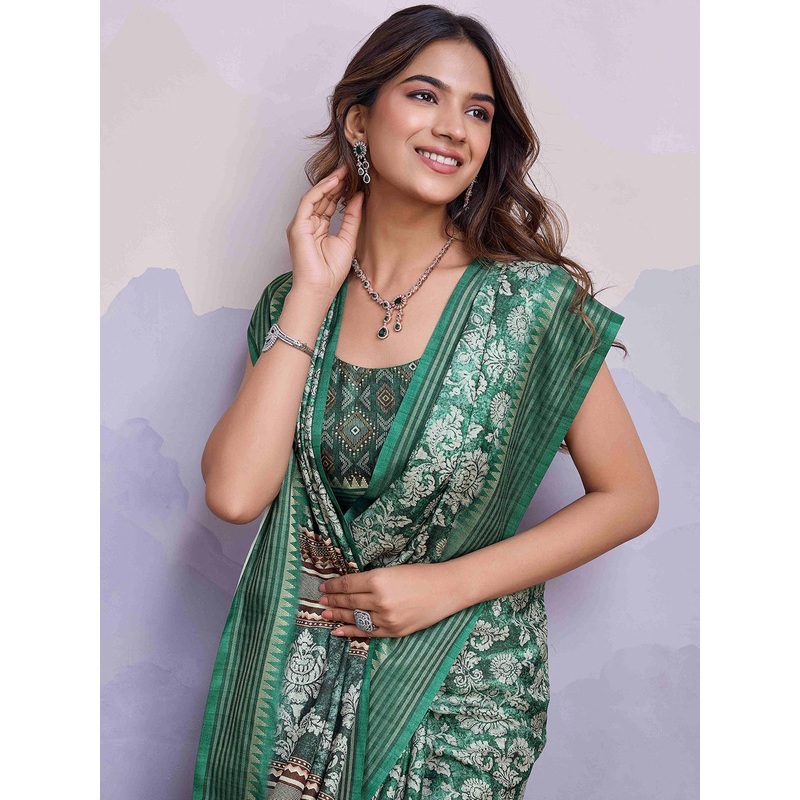 DIVASTRI Ajrak Printed Bagh Saree