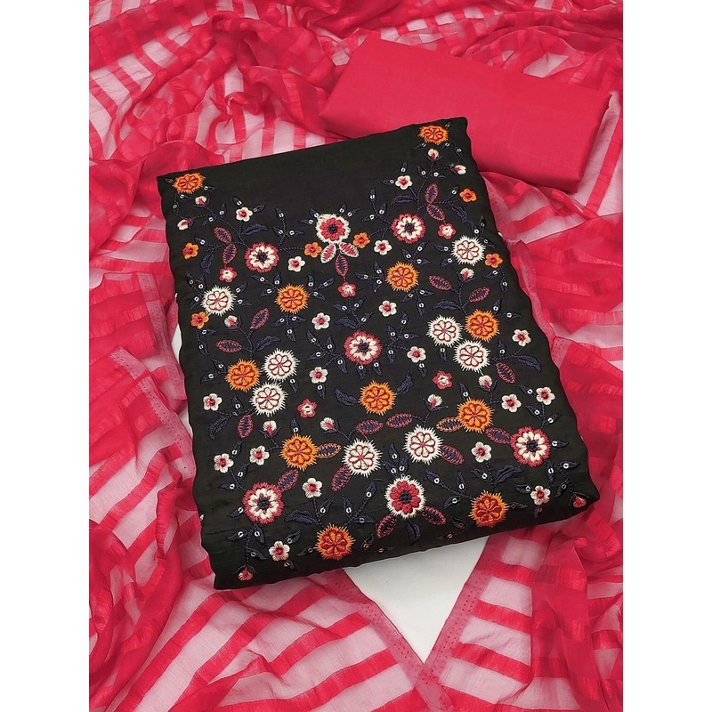 HERE&NOW Floral Embellished Unstitched Dress Material