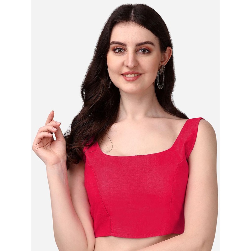 HERE&NOW Round Neck Sleeveless Padded Saree Blouse