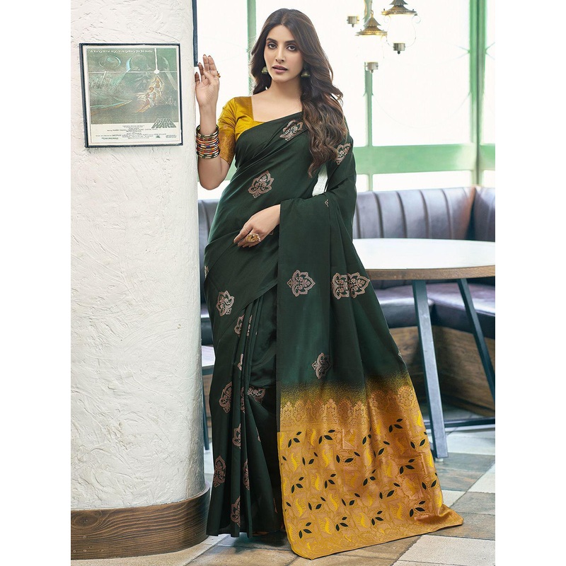 KALINI Ethnic Motifs Zari Silk Blend Saree