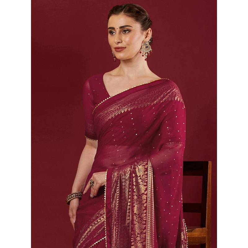 KALINI Women Woven Design Saree With Unstiched Blouse Piece