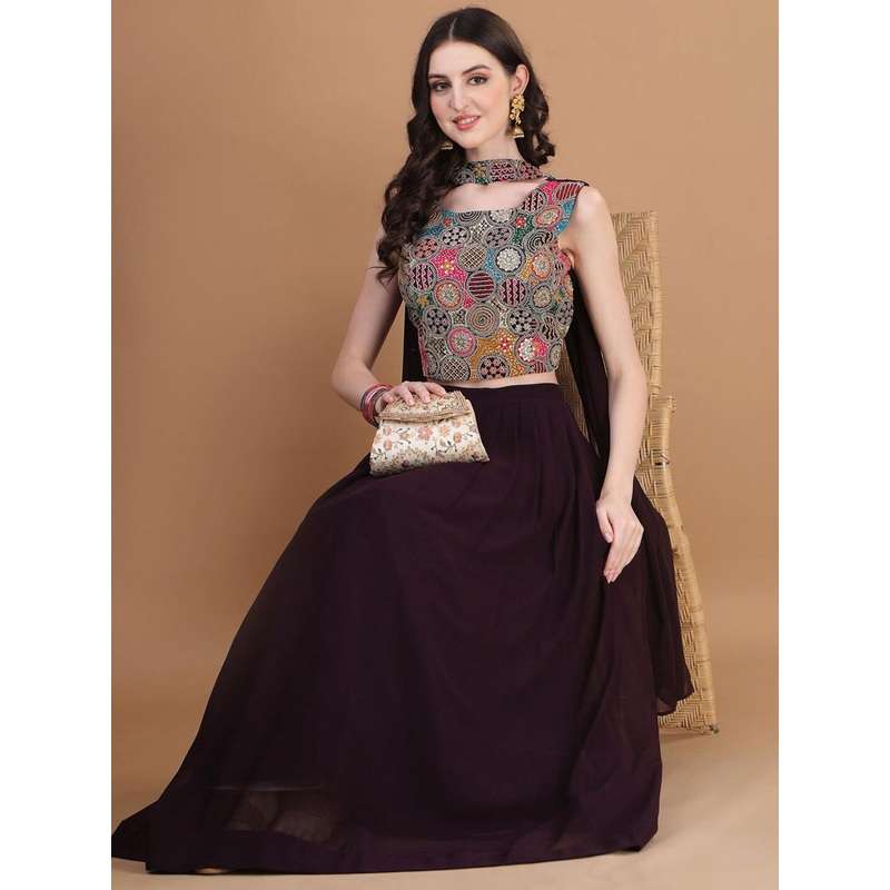 Kinjo Embroidered Thread Work Ready to Wear Lehenga & Blouse With Dupatta