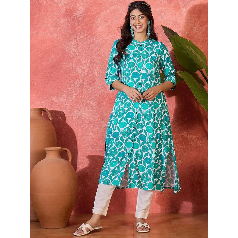 Sangria Women Floral Printed Daily A-Line Kurta
