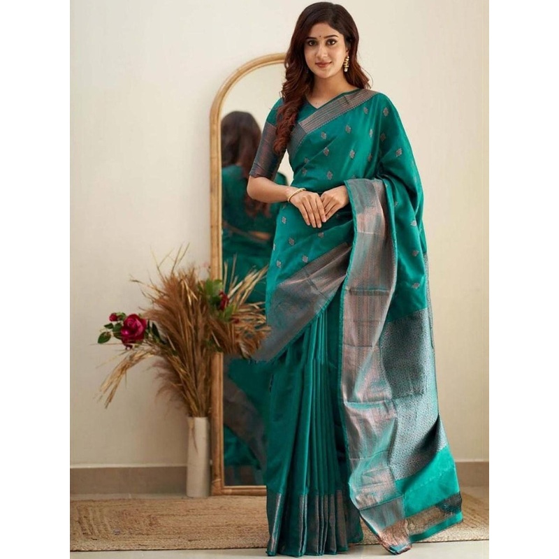 YAMUNE Ethnic Motifs Woven Design Zari Banarasi Saree
