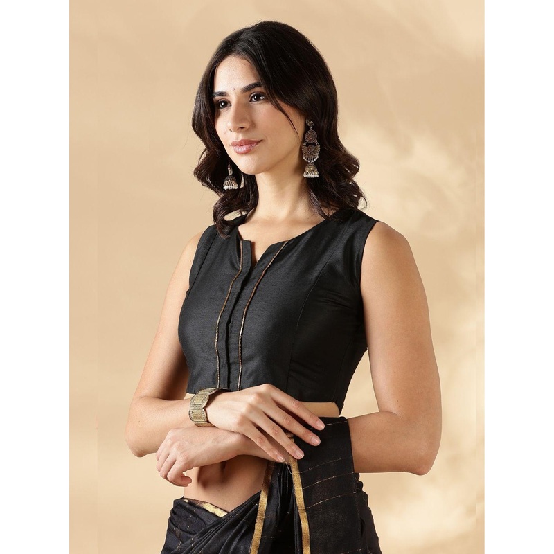 Abhishti Sleeveless Round Neck Front Open Blouse
