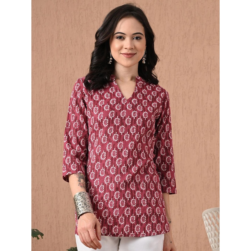 Anouk Rustic Women Ethnic Motifs Printed V-Neck Pure Cotton Kurti