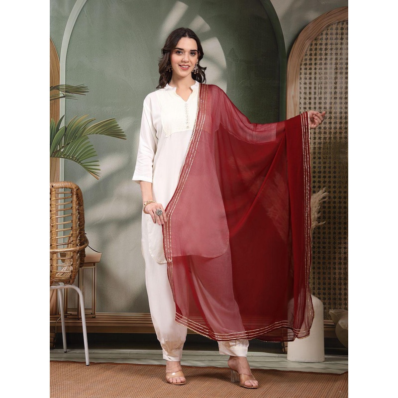 Clora Creation Gotta Patti Chiffon Dupatta