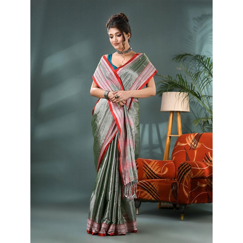 DESH BIDESH Zari Silk Cotton Bandhani Saree