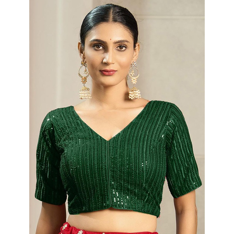 HERE&NOW Embroidered Sleeveless Saree Blouse