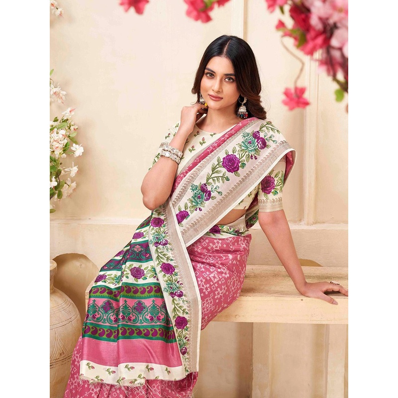 K 5 Fashion Geometric Printed Saree