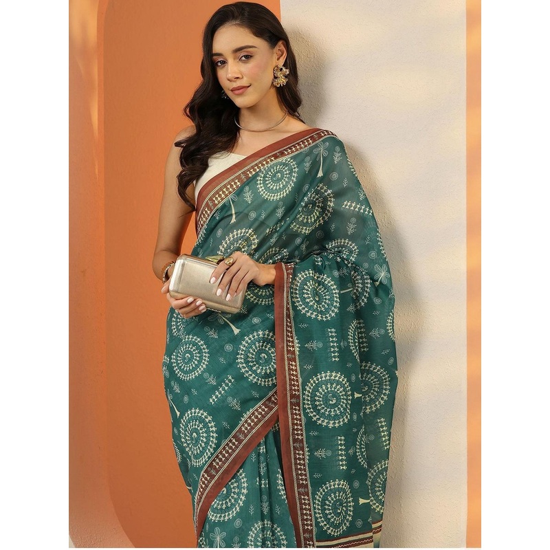 Libas Ethnic Motifs Print Saree with Unstitched Blouse Piece
