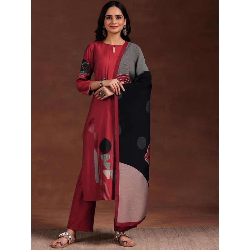 Libas Women Printed Regular Kurta with Trousers & With Dupatta