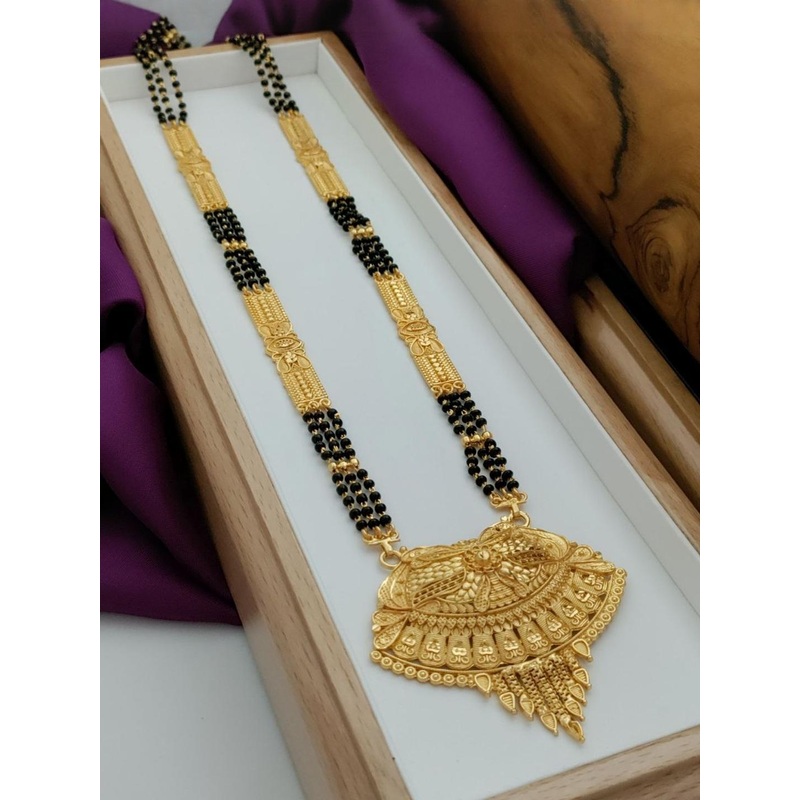 niva fashion Gold-Plated Beaded Mangalsutra
