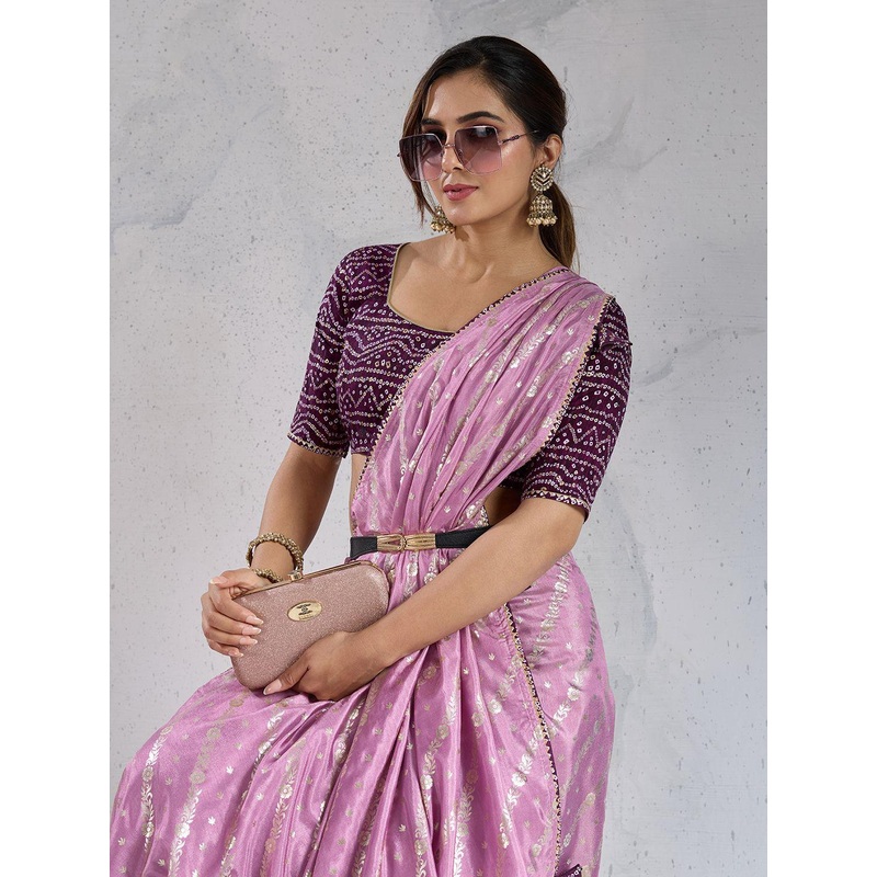 PBS PRINTS Ethnic Motifs Printed Saree with Gota Patti Border