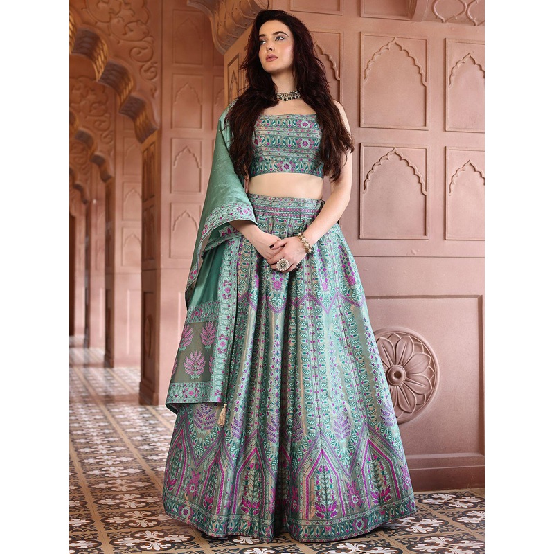 PURVAJA Ready to Wear Lehenga & Unstitched Blouse With Dupatta
