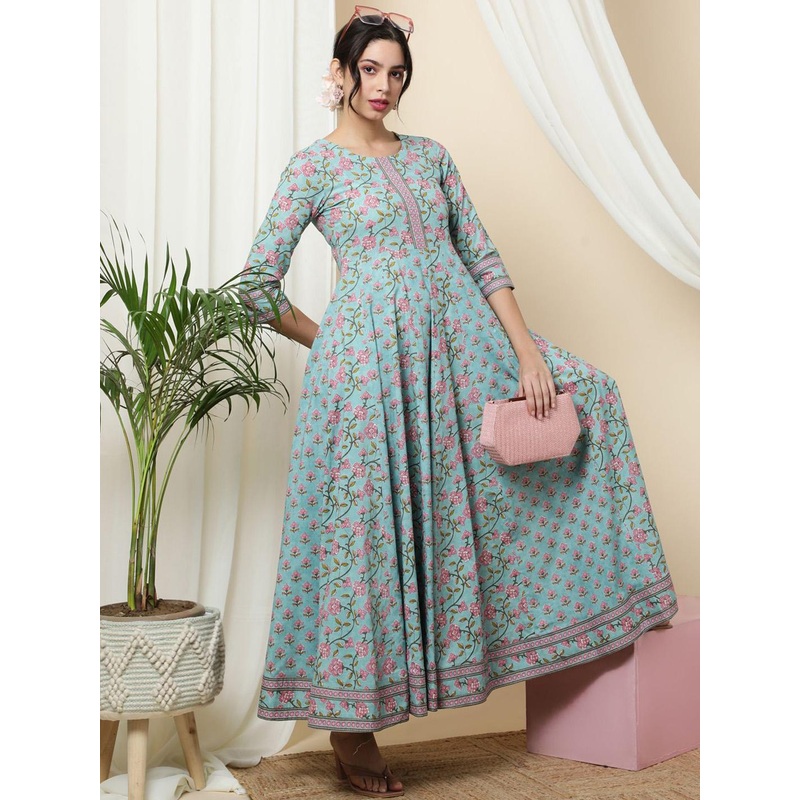 Sa Rasa Floral Printed Anarkali Kurta
