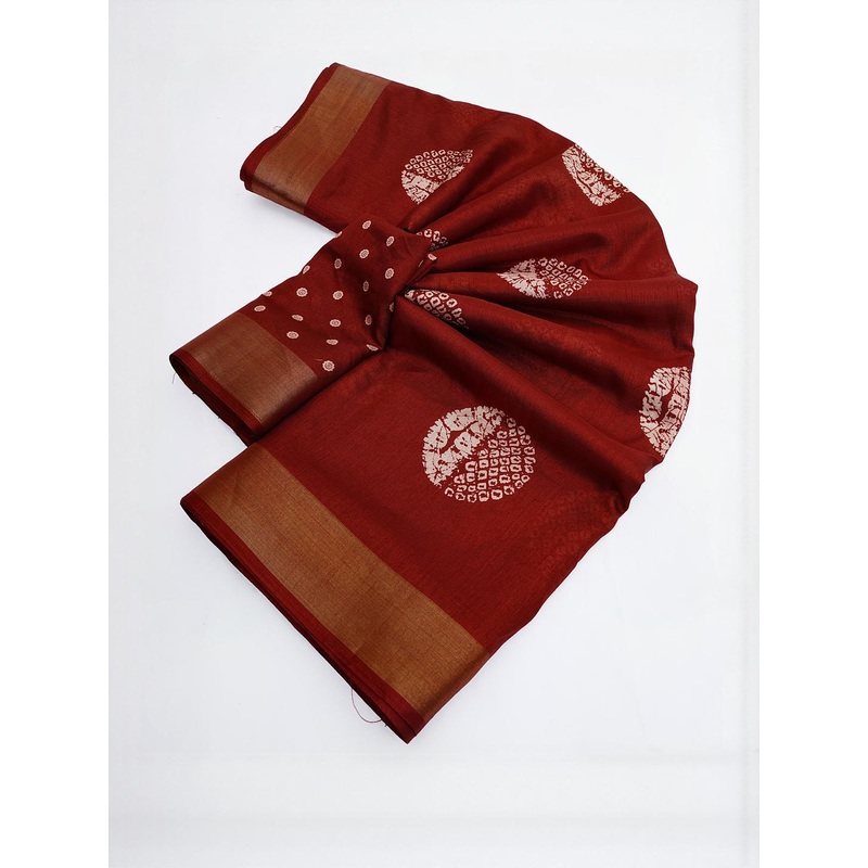 SSHAGUN LIFESTYLE Ethnic Motifs Printed Bandhani Saree