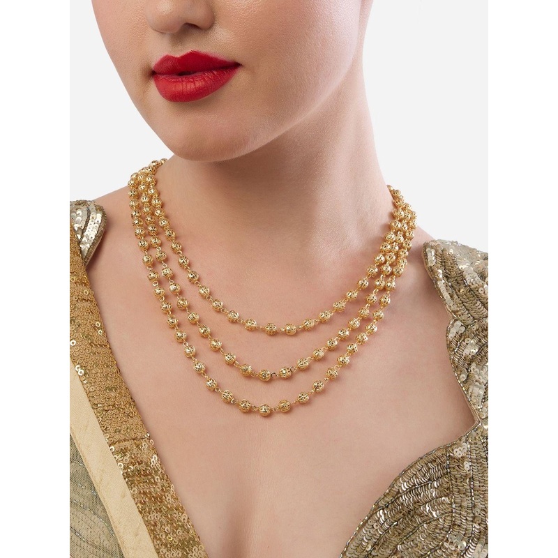 Zaveri Pearls Gold-Plated Layered Necklace