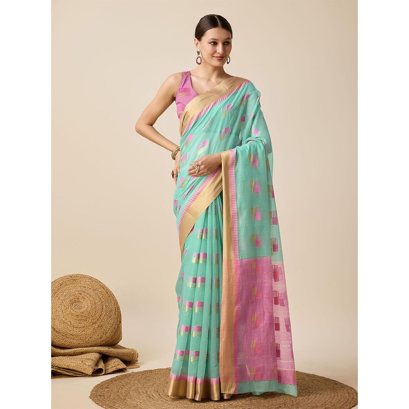AMRUTKALA SAREES Ethnic Motifs Woven Design Zari Saree