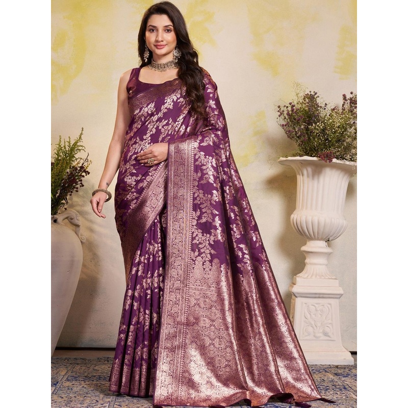 Garden Vareli Ethnic Motifs Woven Design Zari Saree