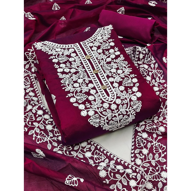 KALINI Embroidered Unstitched Dress Material