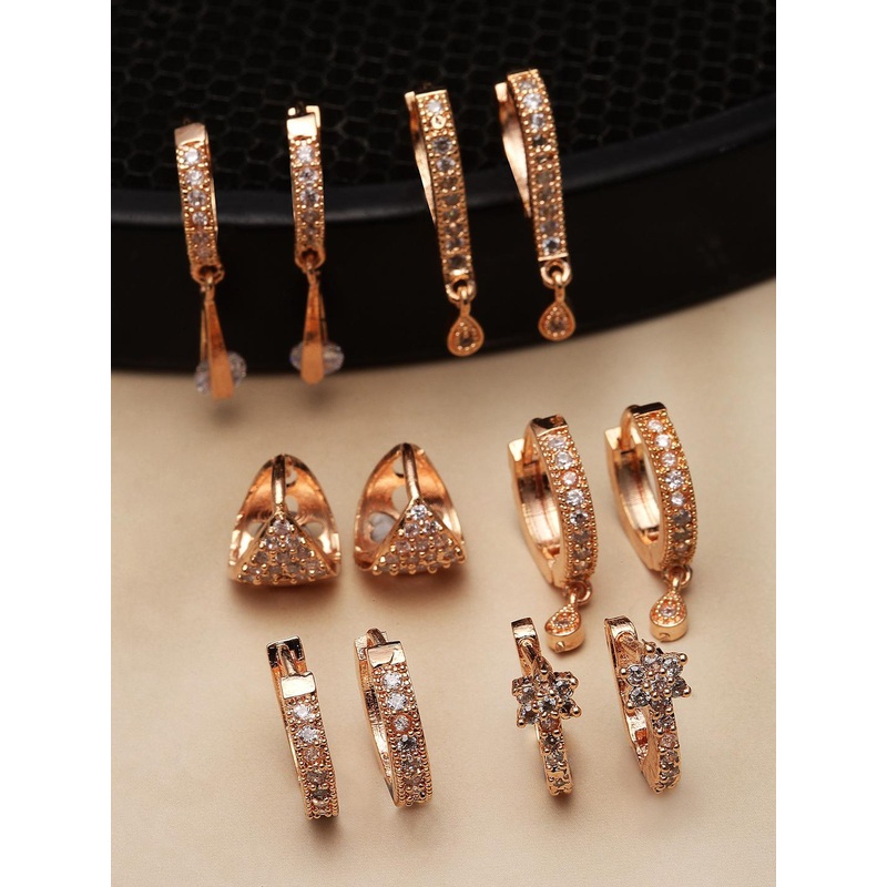 Kennice Set Of 6 Rose Gold-Plated Classic Hoop Earrings