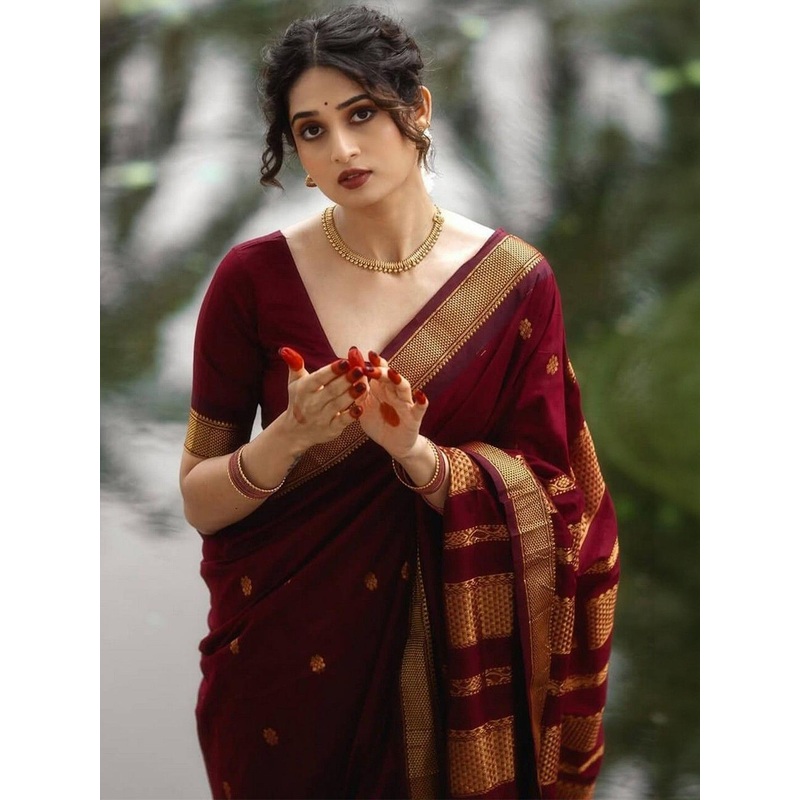 Lookmark Woven Design Zari Art Silk Handloom Banarasi Saree