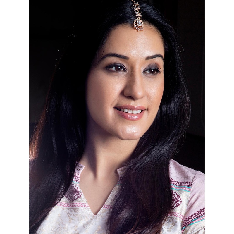 Rubans Women Rose Gold-Plated Zircon Studded Handcrafted Maang Tikka