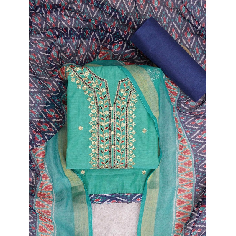 TAVAS Ethnic Embroidered Unstitched Dress Material